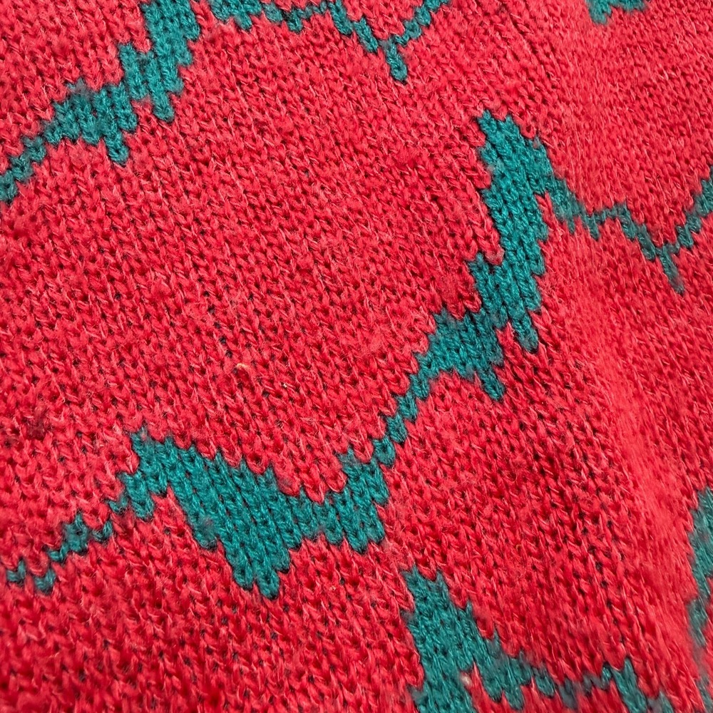 VTG Saturdays Generation Sweater Adult Large Berry Zig Zag Geometric Apres Ski - Picture 3 of 9